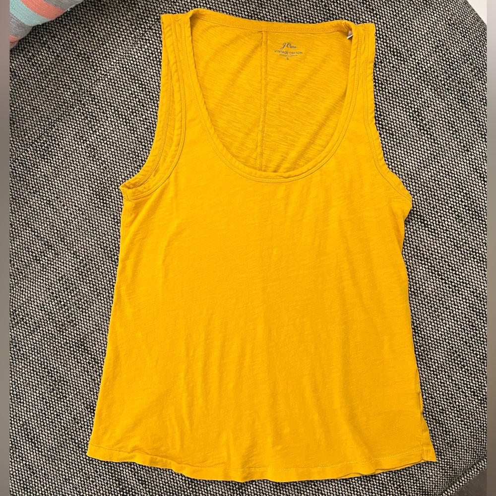 J Crew Vintage Cotton Tank Goldenrod Yellow Size S